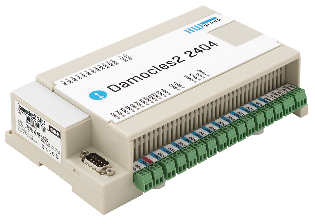 HW group Damocles2 2404: Networked remote I/O with secure SNMP v3 and IPv6