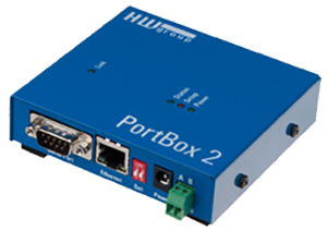 HW group PortBox2: Full RS-232/RS485 serial port to Ethernet