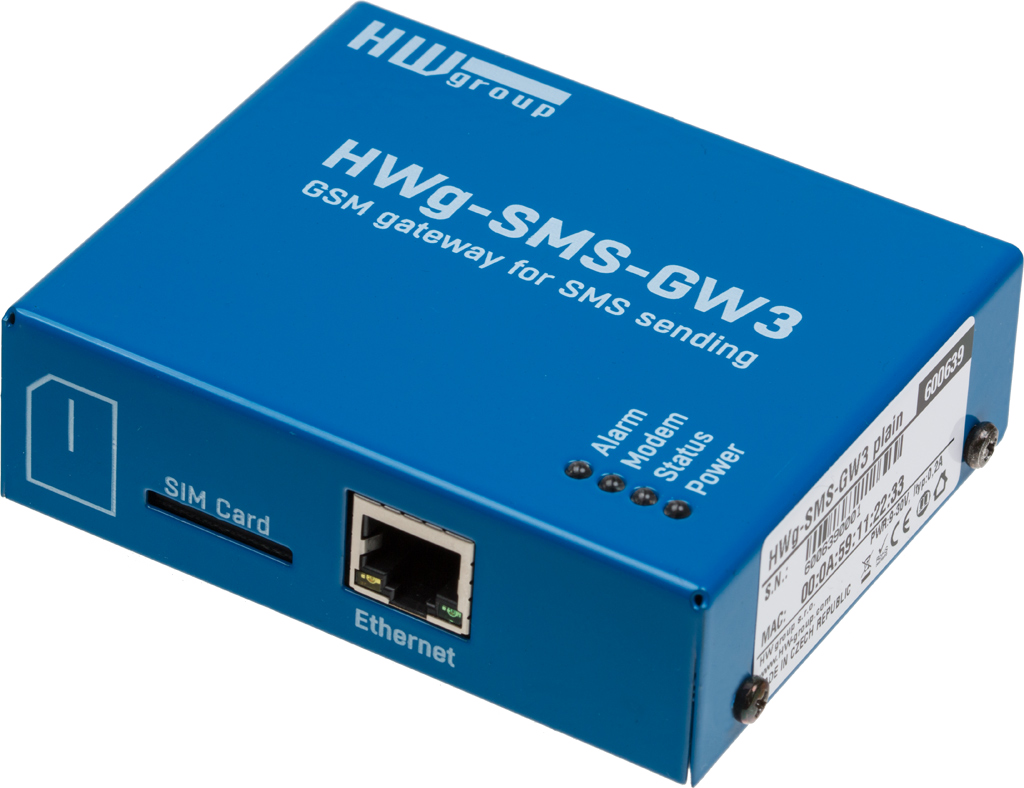 HW group SMS-GW3: GSM gateway for text messages (SMS)